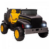 Aosom Tracteur A Deux Places Pour Enfants Avec Godet Detachable, 12v Avec Controle Parental, 2 Vitesses, Lumieres Musicales, Roues De Suspension, Pour 37-72 Mois, Noir