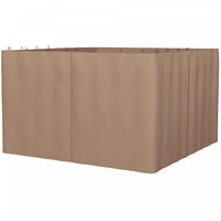 Outsunny Ensemble De Parois Laterales De Gazebo Universel Avec 4 Panneaux, Crochets/anneaux En C Inc