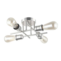 Plafonnier affleuré Nebraska de Dainolite avec fini chromé poli et 4 ampoules