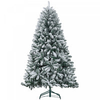 Homcom Arbre De Noel Artificiel Floque De 6 Pieds Avec Pied En Metal