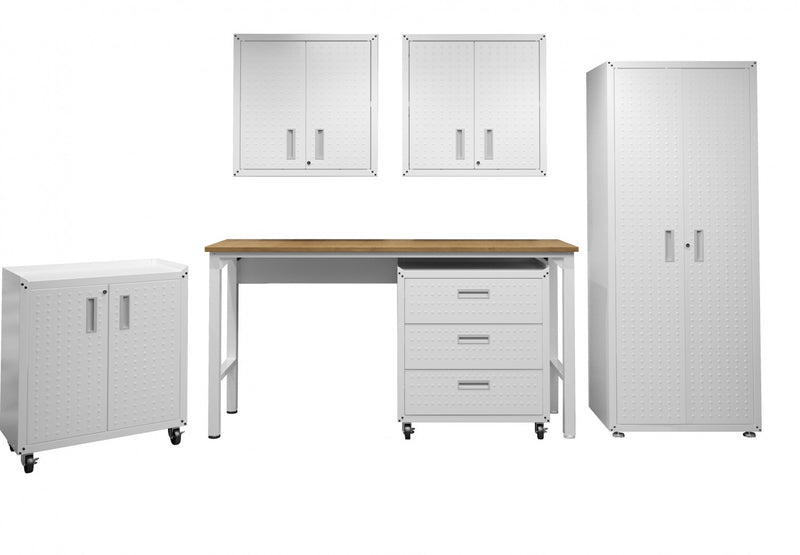Ensemble de garage moderne Fortress 6 pieces en blanc