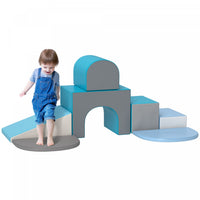 Qaba 7 Pieces, Jeu En Mousse, Escaliers Et Rampes Pour Enfants, Logiciels Educatifs Colores, Jouets