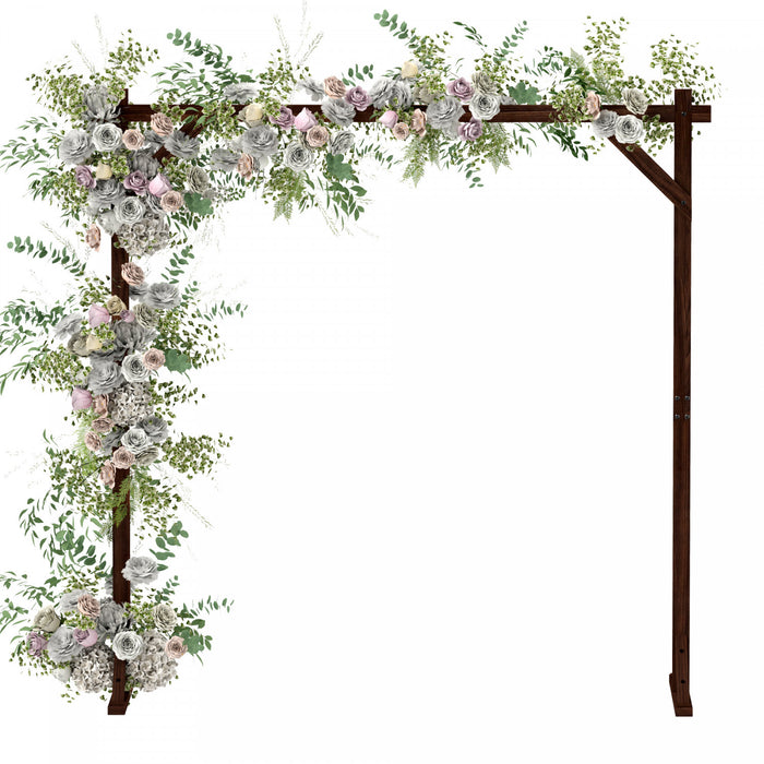 Outsunny Arche De Mariage De 7', Arche Rectangulaire En Bois, Marron Fonce