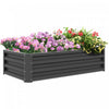 Outsunny Parterre De Fleur Rectangulaire Potager De Jardin Jardinieres Bac A Fleurs Panneaux Modulables En Acier Dim. 47.25\"l X 23.5\"l X 12\"h, Gris Clair