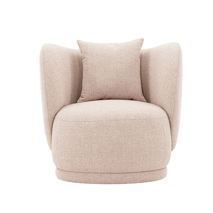 Fauteuil d’appoint contemporain Siri de Manhattan Comfort en lin tissé avec coussins - blé 