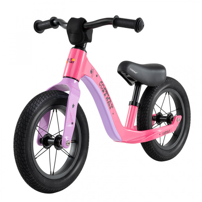 Costway 12 Pouces Magnesium Tout-petit Equilibre Velo Sans Pedale Entrainement Tout-petit Equilibre Velo Rose