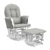 Storkcraft Hoop Fauteuil bercant et pouf - Blanc avec gris clair