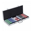 Soozier Mallette professionnelle de Poker 500 jetons 2 jeux de cartes 5