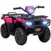 Aosom Quad Pour Enfants 12 V, Quad A 4 Roues, Vehicule Electrique Alimente Par Batterie Avec Lumieres Led Musicales, Pneus A Bande De Roulement, Pour Garcons Filles Ages De 3 A 5 Ans, Rose