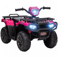 Aosom Quad Pour Enfants 12 V, Quad A 4 Roues, Vehicule Electrique Alimente Par Batterie Avec Lumiere