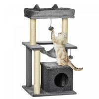 Pawhut Arbre A Chat Arbre A Grimper Griffoir Pour Chat Plusieurs Niveaux Avec Poteau A Gratter Hamac