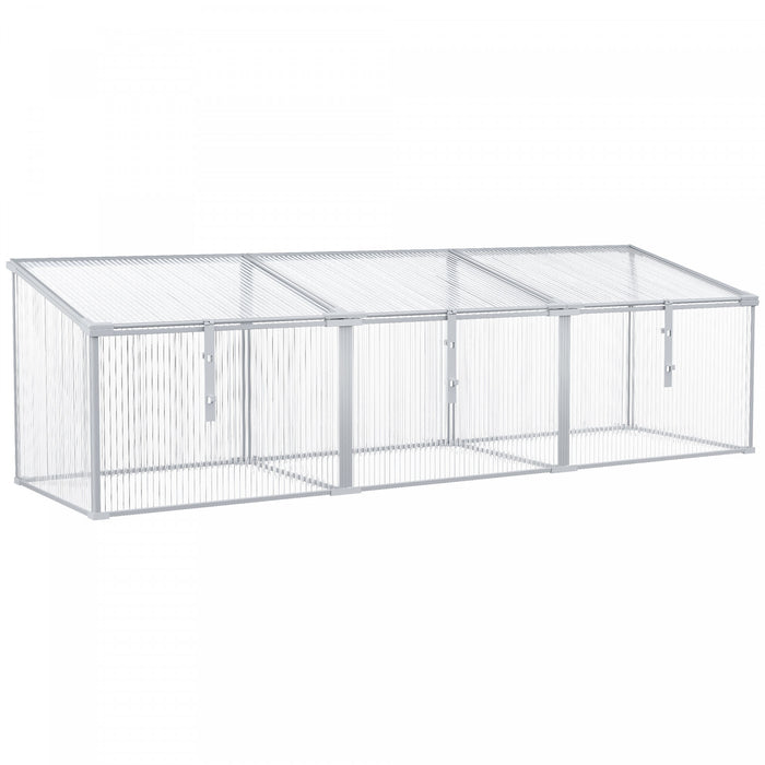 Mini Serre De Jardin Serre A Tomates 181l X 51l X 51h Cm 3 Pannneaux Toits Ouvrables Alu. Polycarbonate