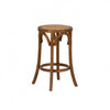 Tabouret Rae de hauteur comptoir en rotin et sans dossier - noyer