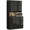 HOMCOM Armoire de rangement avec etagere reglable, tiroir, noir