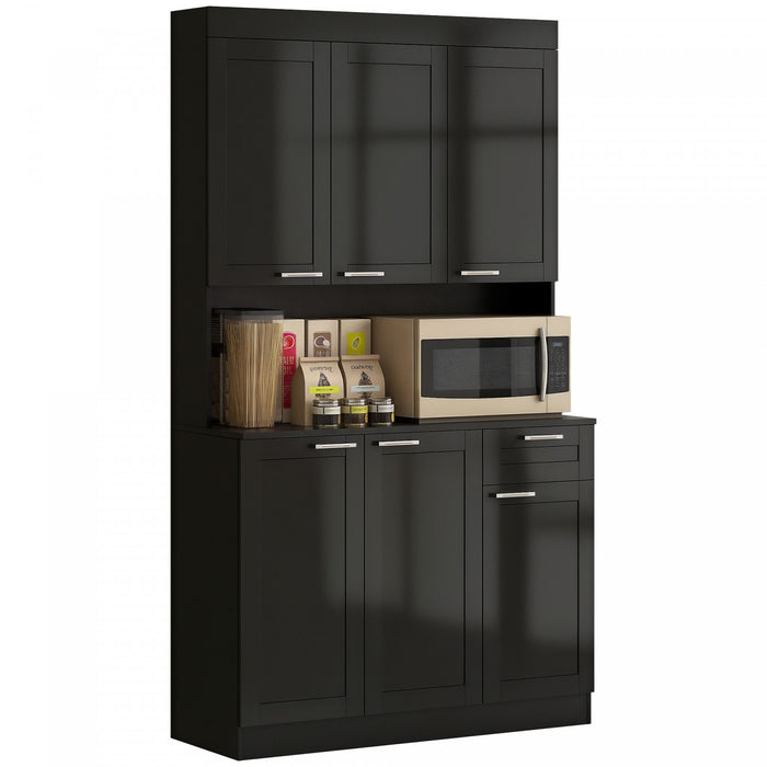 HOMCOM Armoire de rangement avec etagere reglable, tiroir, noir
