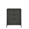 Table de nuit Coney style milieu du siecle 28\" en gris charbon (3 tiroirs)
