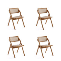 Chaise pliante en bois style industriel chic Lambinet, coloris naturel - Lot de 4