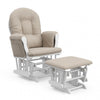 Storkcraft Hoop Fauteuil bercant et pouf - Blanc avec taupe swirl