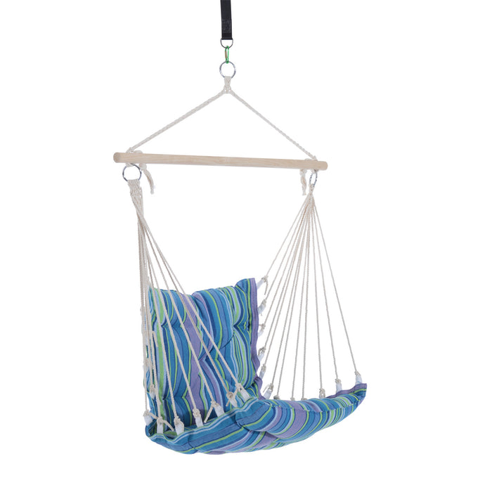 Outsunny Portable Hanging Tisse Hamac Siege Chaise Balancoire Lit De Couchage Pour Jardin Jardin Exterieur Camping Bleu