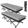 Outsunny - Lot de 2 lits de camping avec matelas, lits pliants extra larges de 80 cm, gris