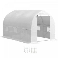 Outsunny Serre Tunnel Portable 11,5' X 6,6' X 6,6', Blanc