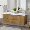 Ethan 59.3-Inch Double Sink Bathroom Vanity with Soft-Close Storage,Wood | Ethan meuble de salle de bain double vasque 59,3 pouces avec rangement a fermeture douce, bois