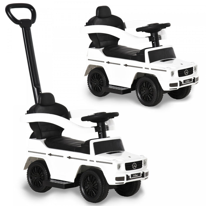 Aosom Voiture A Pousser Coulissant Compatible G350 Pieds A Terre Poussette Vehicule Pour Tout-petits Avec Klaxon Volant Aucune Alimentation Manuel Sous Le Siege Design Sur Blanc