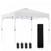 Outsunny 9.8' X 9.8' Chapiteau Pliable Avec Sac De Transport Et Roulettes, 4 Sacs De Poids Pour Les Jambes Et Hauteur Reglable Sur 3 Niveaux Pour L'exterieur, Le Jardin, Les Fetes De Patio, Blanc.