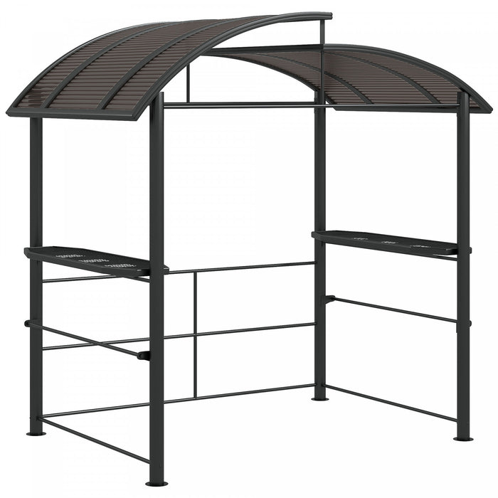 Outsunny Abri De Tonnelle 8'x5' Avec Toit Ventile En Pc, Etageres Laterales