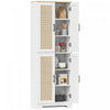 HOMCOM Garde-manger de cuisine avec 4 portes et etageres reglables, blanc