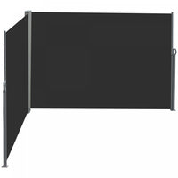 Outsunny Auvent Lateral Retractable Double Paravent De Terrasse, Noir
