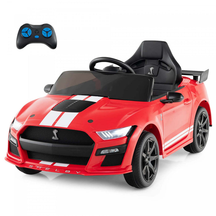 Costway 12v Sous Licence Ford Mustang Shelby Gt500 Enfants Rouler Sur La Voiture Avec Telecommande Rouge