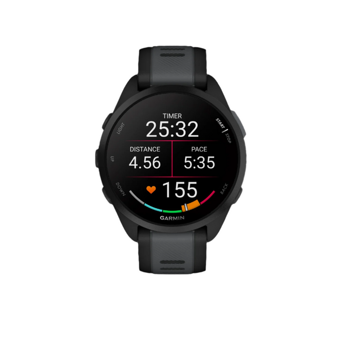 Montre Intelligente Gps Garmin Forerunner® 165 - Suivi De La Sante Avec Ecran Amoled - Noir/gris Ardoise