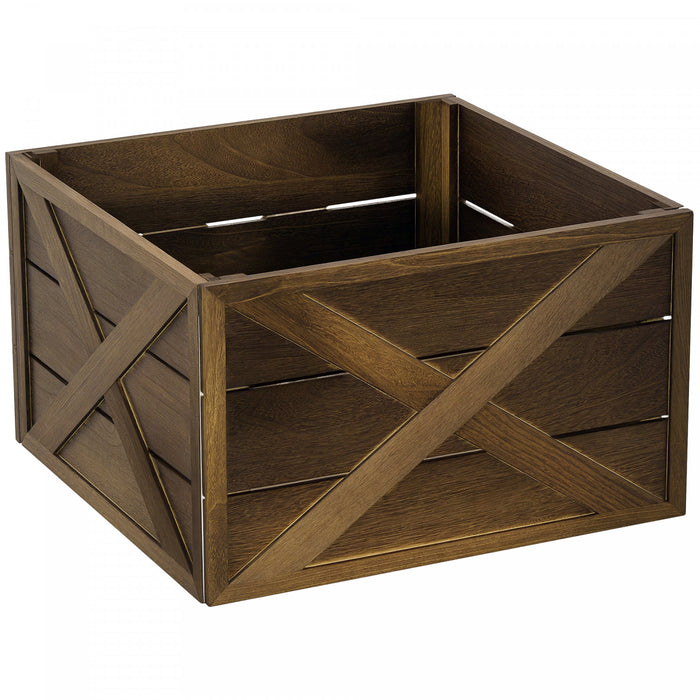 HOMCOM Cache-pied de sapin en bois, 24 po, Finition bois vieilli fonce