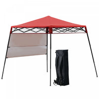 Tente De Jardin Pliable Outsunny De 7 Pi X 7 Pi Avec Sac A Dos Et Auvent De Fete En Plein Air, Rouge