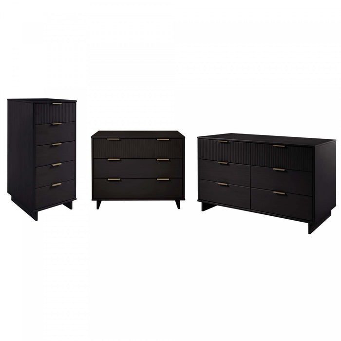 Ensemble de commode moderne Granville 3 pieces en noir