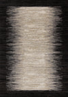 Carpette dense Amelia noire et beige à motif de bordure - 5 pi 3 po x 7 pi 7 po