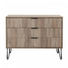 Commode Dumbo Moderne 35\" a rainures en gris rustique (3 tiroirs)