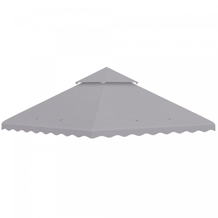Outsunny 10 'x 10' Gazebo Couverture De Remplacement Pour Auvent, Remplacement De Toit De Tonnelle A 2 Niveaux (toit Uniquement), Gris Clair