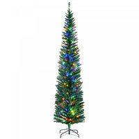 Homcom Arbre De Noel Artificiel De 7,5 Pi Avec Lumieres Led Colorees