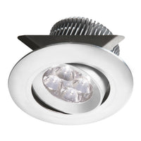 Luminaire cylindrique à encastrer Smpled de Dainolite avec intensité variable, angle d’inclinaison réglable, fini blanc et ampoule de 8 W