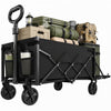 Outsunny Chariot Pliable de 60L avec Roues, Noir