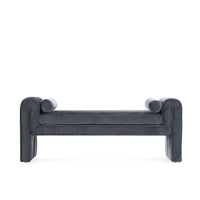 Banc d’appoint moderne et glamour Concord en chenille noire