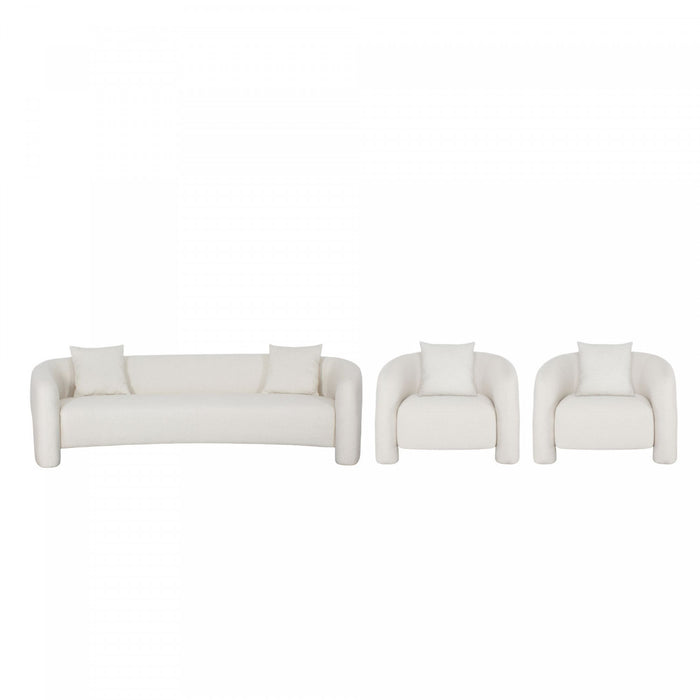 Ensemble de canape 3 pieces Sylvia Modern Glam en ivoire