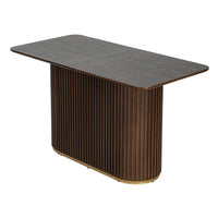 Table a manger industrielle moderne Jett 63 pouces avec base piedestal MDF et fer, brun