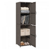 Armoire de rangement en rotin Outsunny avec etageres reglables, marron
