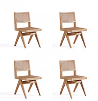 Chaise de salle a manger en bois style industriel chic Hamlet en naturel - Lot de 4