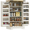 HOMCOM Armoire de rangement pour garde-manger de cuisine, Blanc creme