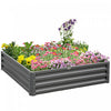 Outsunny Jardiniere Surelevee En Acier Galvanise 4 Pi X 4 Pi X 1 Pi Pour Legumes, Fleurs, Herbes, Gris Clair
