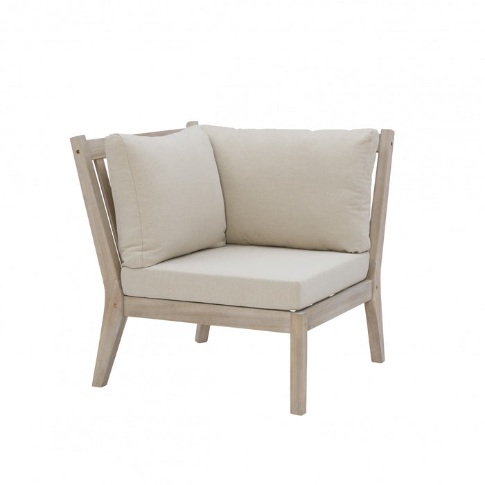 Fauteuil en coin Teagon pour la terrasse à l’extérieur - beige naturel